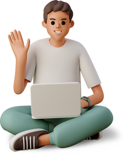 3d-casual-life-young-man-sitting-with-a-laptop-and-waving-his-hand